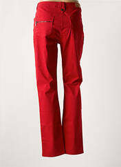 Jeans coupe slim rouge FLEUR DE SEL pour femme seconde vue