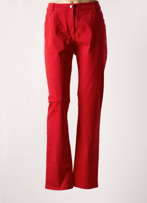 Jeans coupe slim rouge FLEUR DE SEL pour femme