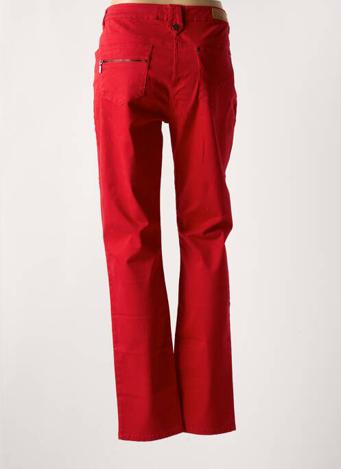 Jeans coupe slim rouge FLEUR DE SEL pour femme