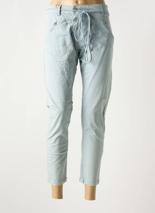 Pantalon 7/8 bleu UNO PIU UNO pour femme
