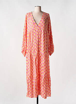 Robe longue manches longues manches longues orange LES BOHÉMIENNES femme