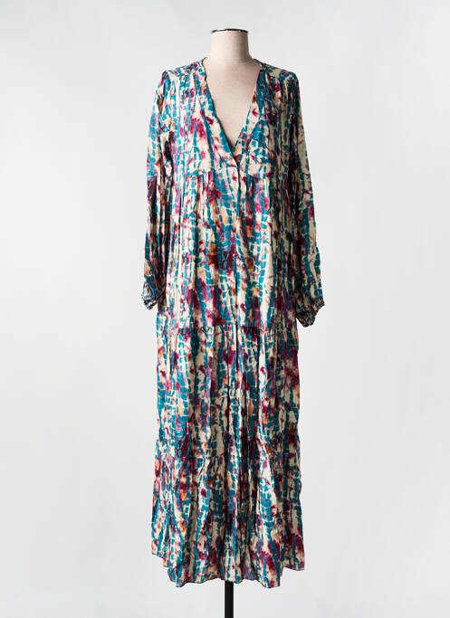 Robe longue bleu LES BOHÉMIENNES pour femme