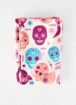 Serviette de plage imprimé fantaisie beige LES BOHÉMIENNES femme