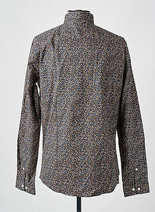 Chemise manches longues tissage popeline marron JACK & JONES homme