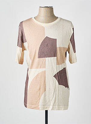 T-shirt coupe cintrée manches courtes beige JACK & JONES homme