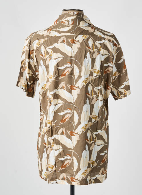 Chemise manches courtes marron SELECTED pour homme