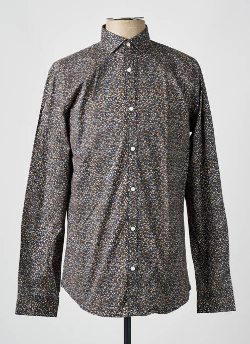 Chemise manches longues marron JACK & JONES pour homme