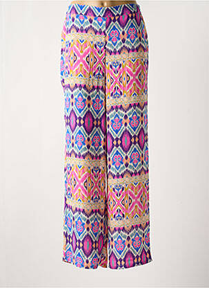 Pantalon large tissage crêpe taille normale rose ONLY femme