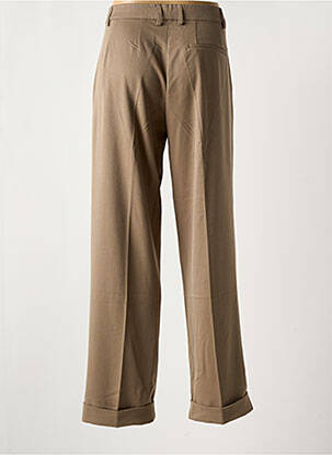 Pantalon droit taille à pinces taille haute marron ONLY femme