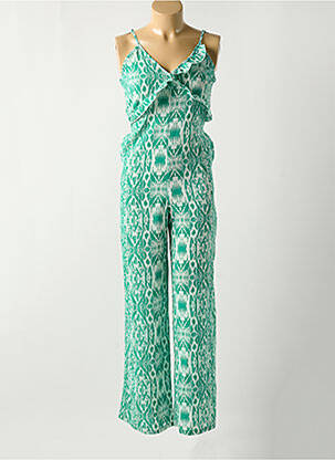 Combi-pantalon tissage crêpe fines bretelles vert ONLY femme
