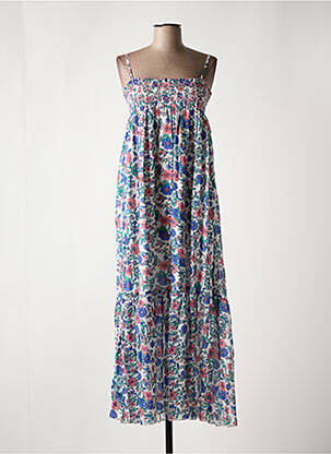 Robe longue manches bretelles ajustables fines bretelles bleu LOUISE MISHA femme