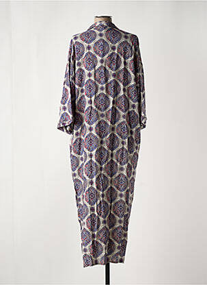 Robe longue imprimé fantaisie manches 3/4 gris GENESIS femme