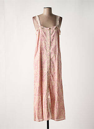 Robe longue tissage crêpe fines bretelles rose LOUISE MISHA femme