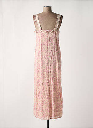 Robe longue tissage crêpe fines bretelles rose LOUISE MISHA femme