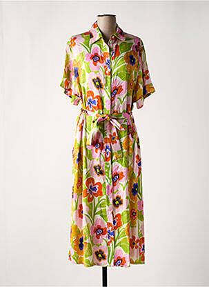 Robe longue manches courtes manches courtes vert FRNCH femme