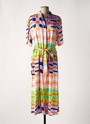 Robe longue manches courtes manches courtes violet FRNCH femme