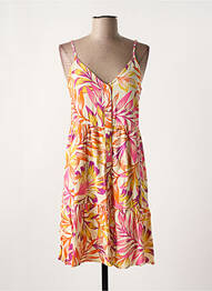 Robe mi-longue col v fines bretelles jaune ONLY femme
