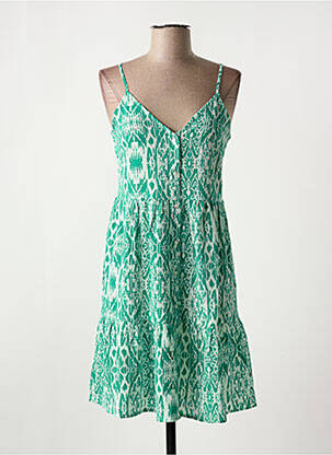 Robe courte coupe évasée fines bretelles vert ONLY femme