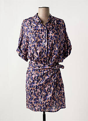 Robe courte manches courtes manches courtes violet SESSUN femme