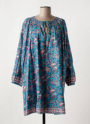 Robe courte imprimé fleurs manches longues bleu LOUISE MISHA femme