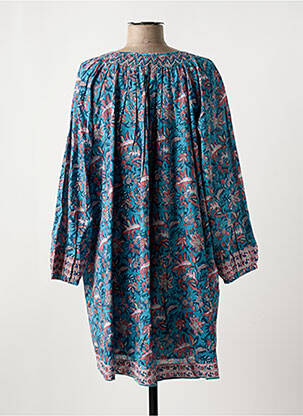 Robe courte imprimé fleurs manches longues bleu LOUISE MISHA femme