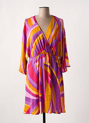Robe courte manches 3/4 manches 3/4 orange ONLY femme