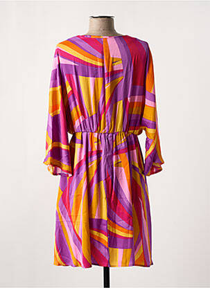 Robe courte coupe fluide manches 3/4 orange ONLY femme