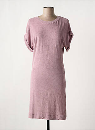 Robe mi-longue manches courtes manches courtes violet MAJESTIC FILATURES femme