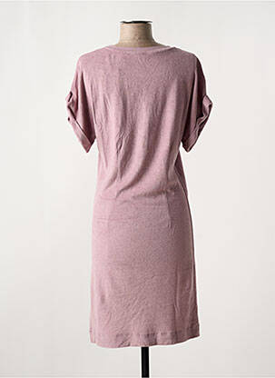 Robe mi-longue manches courtes manches courtes violet MAJESTIC FILATURES femme