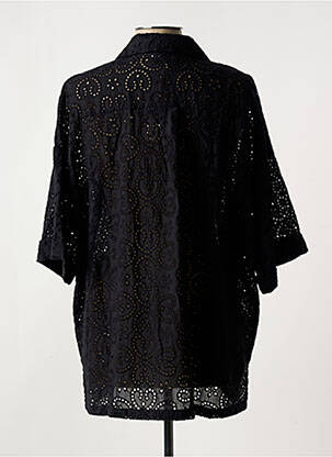 Chemisier tissage popeline manches courtes noir FRNCH femme