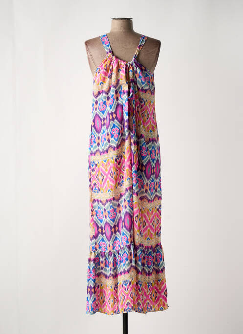 Robe longue imprimé fantaisie fines bretelles rose ONLY femme