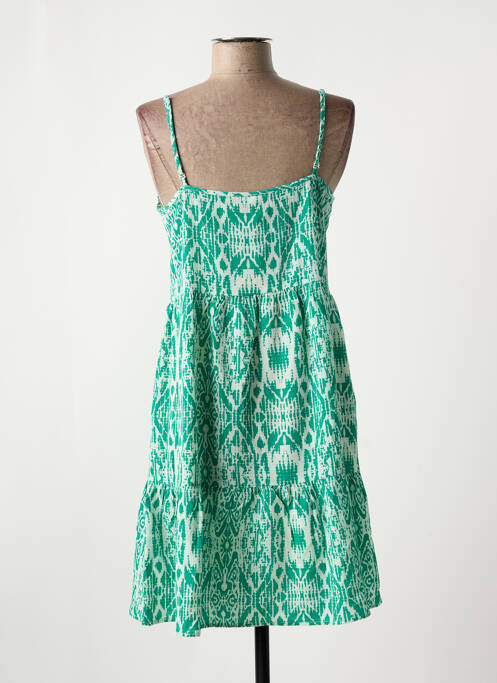 Robe courte coupe évasée fines bretelles vert ONLY femme