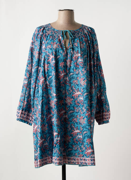 Robe courte manches longues manches longues bleu LOUISE MISHA femme