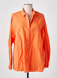 Chemisier tissage popeline manches longues orange SESSUN femme