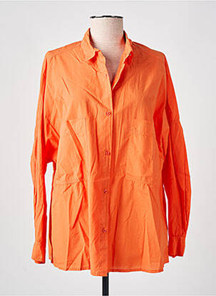 Chemisier tissage popeline manches longues orange SESSUN femme