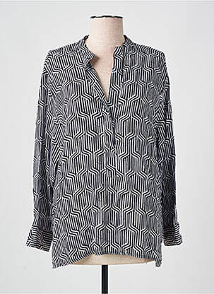 Blouse légère et transparente manches longues noir GENESIS femme