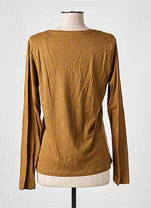 Top coupe cintrée manches longues marron MAJESTIC FILATURES femme