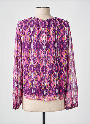 Chemisier tissage crêpe manches longues violet ONLY femme