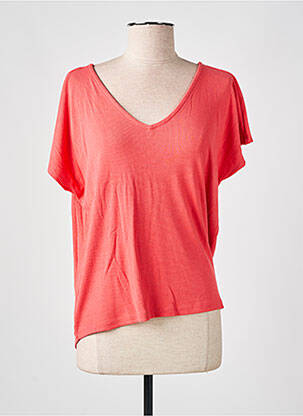 T-shirt coupe droite manches courtes rouge ONLY femme