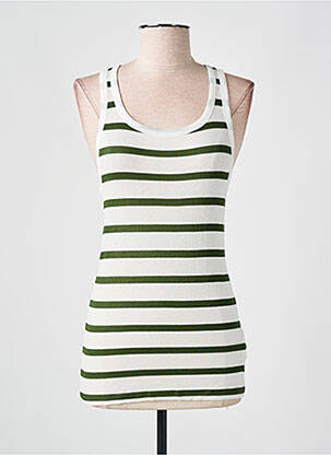 Débardeur coupe ajustée sans manche vert MAJESTIC FILATURES femme