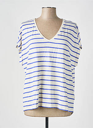 T-shirt coupe droite manches courtes bleu MAJESTIC FILATURES femme
