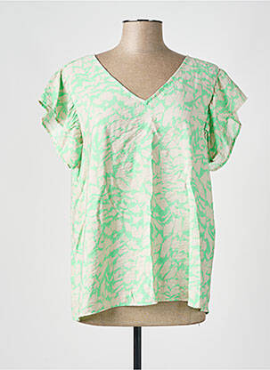 Top imprimé fantaisie manches courtes vert ONLY femme