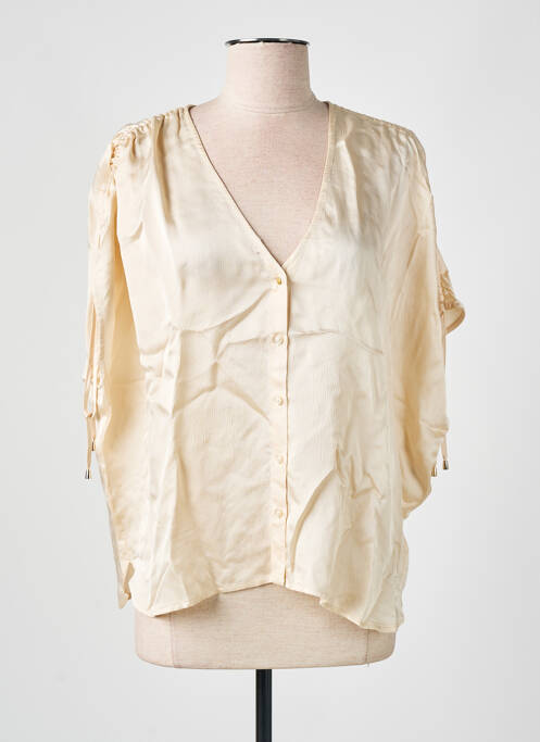 Chemisier manches courtes manches courtes beige SESSUN femme
