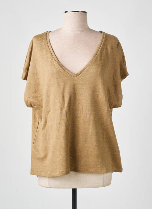 T-shirt marron MAJESTIC FILATURES pour femme