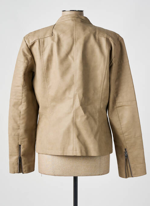 Veste simili cuir beige ONLY pour femme