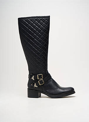 Bottes tissage satiné talon de 4 à 6cm noir COCO ET ABRICOT femme