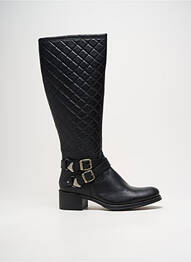 Bottes tissage satiné talon de 4 à 6cm noir COCO ET ABRICOT femme