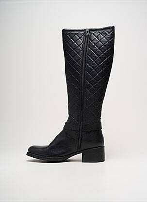 Bottes tissage satiné talon de 4 à 6cm noir COCO ET ABRICOT femme