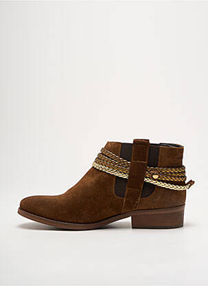Bottines/boots tissage satiné talon plat jusqu'à 3cm marron COCO ET ABRICOT femme