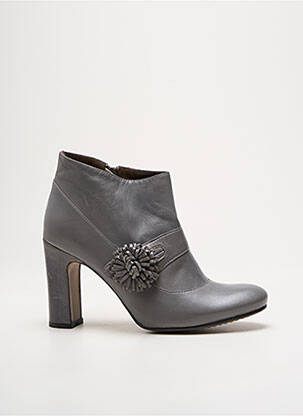Bottines/boots matière lisse talon de 7 à 9cm gris ROSEMETAL femme